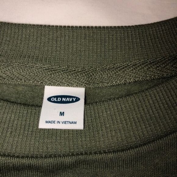 Old Navy Womens Size Medium Just Vibing Graphic Sweatshirt Green Sun NEW - Picture 4 of 9